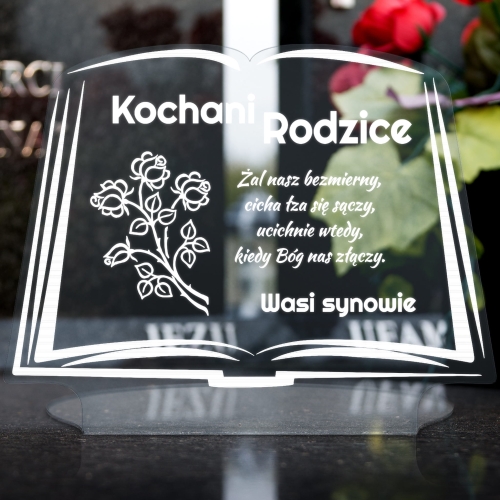 STATUETKA XXL KSIĘGA NA GRÓB SENTENCJA DLA ZMARŁYCH TWÓJ GRAWER