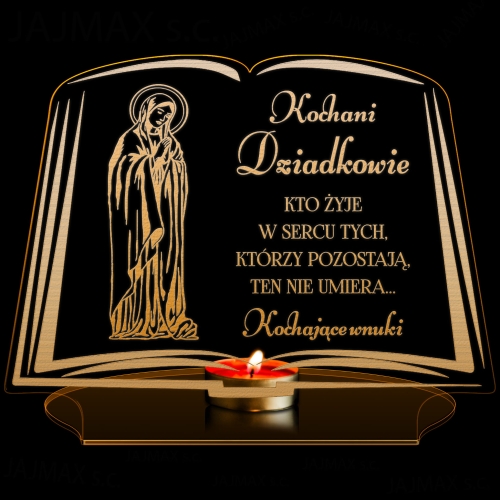 BIBLIA STATUETKA NA ZNICZ oryginalna ozdoba na grób z podpisem