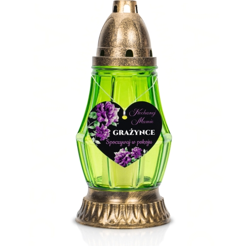 ORYGINALNA OZDOBA NA ZNICZ zawieszka serduszko z imieniem kwiaty