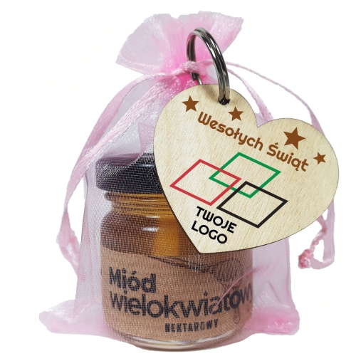 Zestaw Brelok i Miodzik UPOMINEK FIRMOWY na Boże Narodzenie 