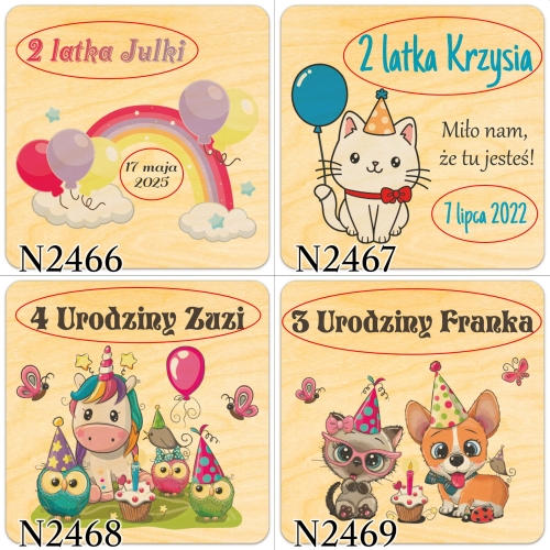 Magnes kwadrat PODZIĘKOWANIE DLA GOŚCI urodziny imieniny nadruk