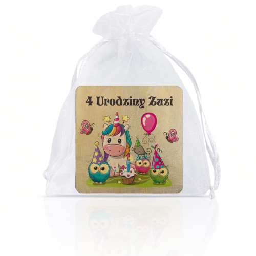 Magnes kwadrat PODZIĘKOWANIE DLA GOŚCI urodziny imieniny nadruk