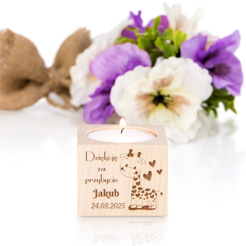 Świecznik upominki dla gości CHRZEST ŚWIĘTY grawer