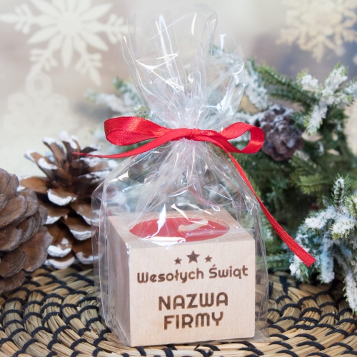 Prezenty firmowe dla klientów świecznik nazwa firmy grawer