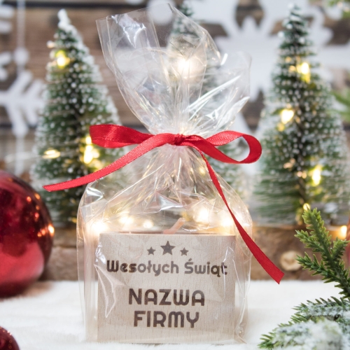 Prezenty firmowe dla klientów świecznik nazwa firmy grawer