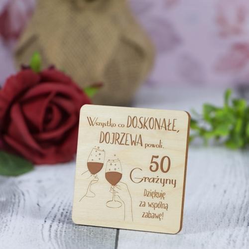 MAGNES podziękowanie dla gości kwadrat urodziny imieniny grawer