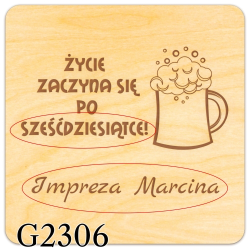 MAGNES podziękowanie dla gości kwadrat urodziny imieniny grawer