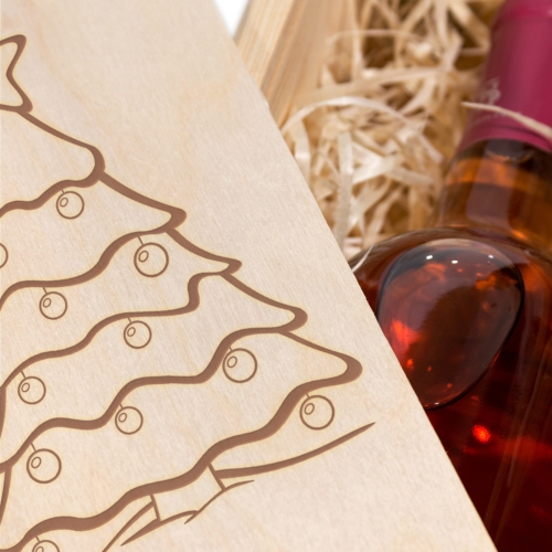 Drewniana skrzynka na wino POMYSŁ NA PREZENT POD CHOINKĘ GRAWER