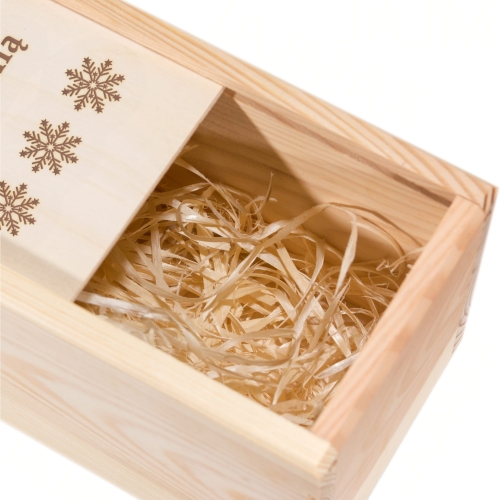 Drewniana skrzynka na wino POMYSŁ NA PREZENT POD CHOINKĘ GRAWER