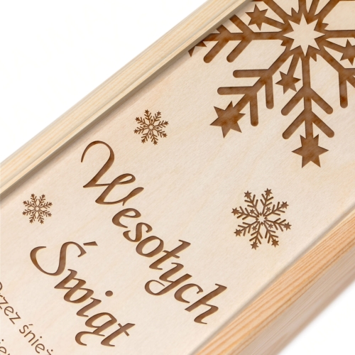 Rustykalna skrzynka na wino PREZENT NA ŚWIĘTA BOŻEGO NARODZENIA