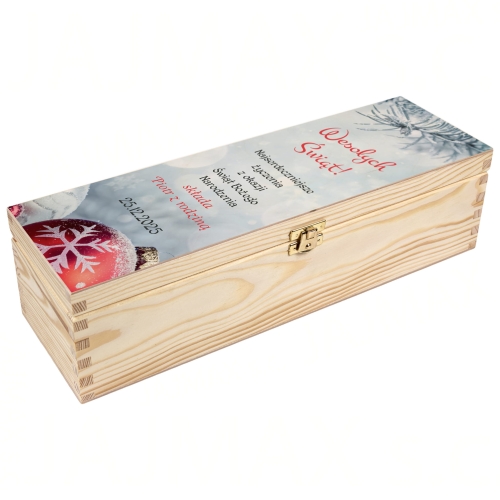 Skrzynka na alkohol Prezent NA BOŻE NARODZENIE nadruk