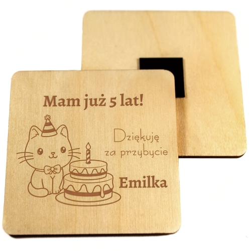 MAGNES podziękowanie dla gości kwadrat urodziny imieniny grawer