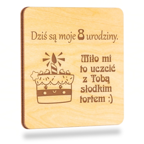 MAGNES podziękowanie dla gości kwadrat urodziny imieniny grawer