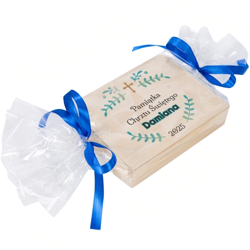 PUDEŁECZKO NA PIENIĄDZE Z ŻYCZENIAMI prezent na Chrzest z podpisem