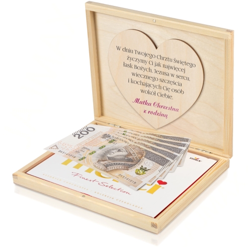 Pomysłowy prezent na chrzciny dla dziewczynki pudełko na gotówkę