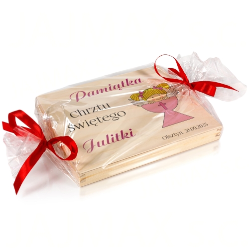 Pomysłowy prezent na chrzciny dla dziewczynki pudełko na gotówkę