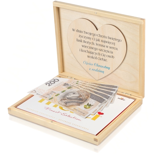 Oryginalny prezent na Chrzest dla chłopca pudełko na pieniądze