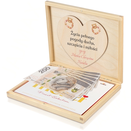 Pomysł na prezent na Chrzest dla dziewczynki pudełko na gotówkę