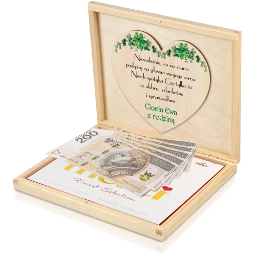 Pudełko zastrzyk gotówki PREZENT NA CHRZCINY nadruk