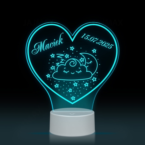 LAMPKA NOCNA DO POKOJU DZIECKA prezent dla dziecka imię i data