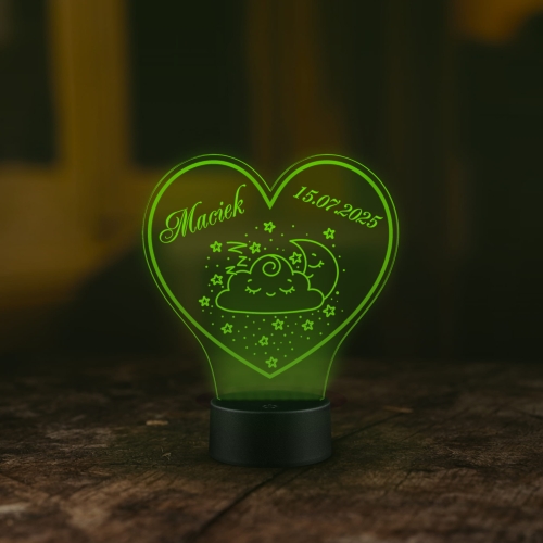 LAMPKA NOCNA DO POKOJU DZIECKA prezent dla dziecka imię i data