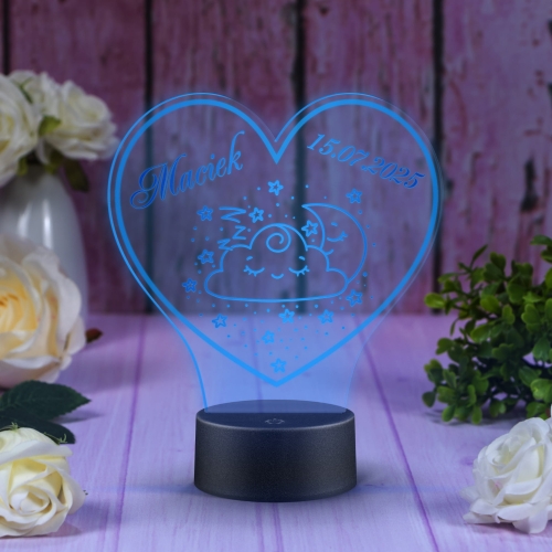 LAMPKA NOCNA DO POKOJU DZIECKA prezent dla dziecka imię i data