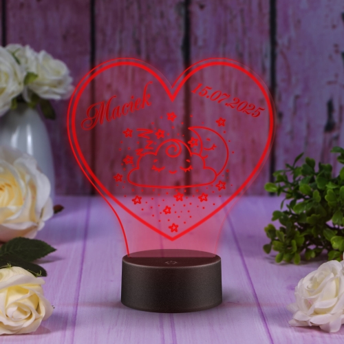 LAMPKA NOCNA DO POKOJU DZIECKA prezent dla dziecka imię i data