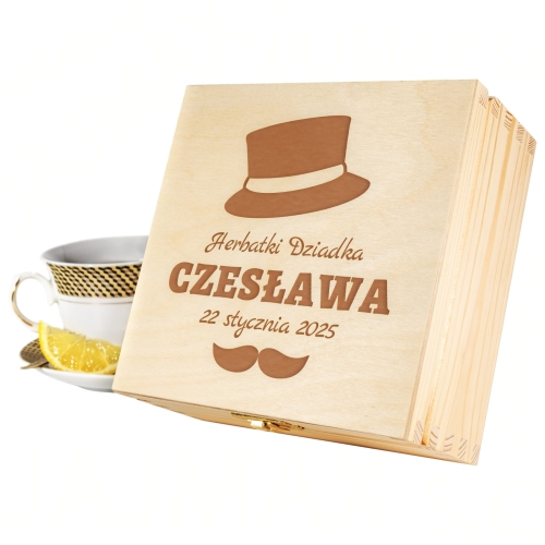 WYJĄTKOWY PREZENT DLA DZIADKA zestaw herbat grawer z imieniem