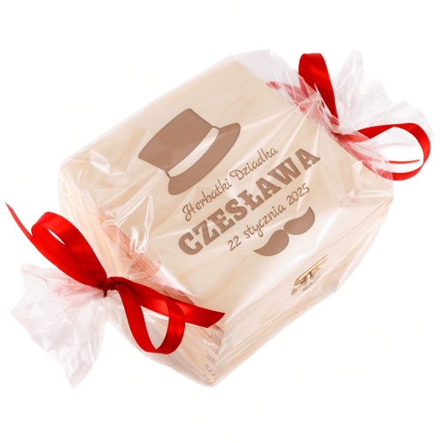 WYJĄTKOWY PREZENT DLA DZIADKA zestaw herbat grawer z imieniem