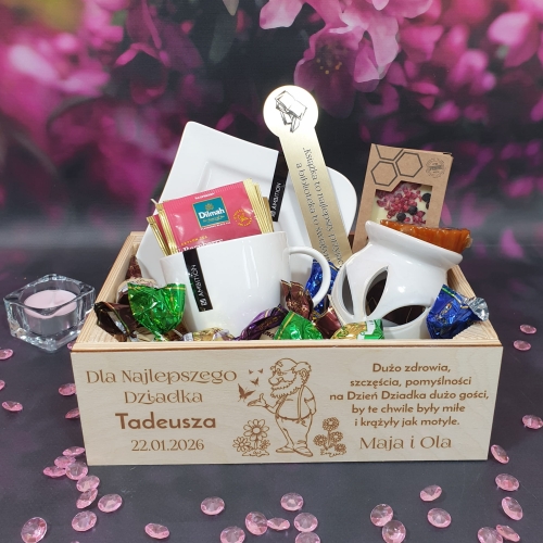 SKRZYNECZKA ZESTAW UPOMINKOWY pomysł na prezent dla Dziadka grawer