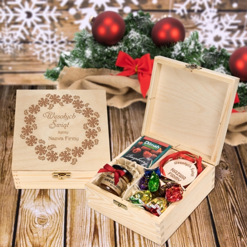 ŚWIĄTECZNY BOX zestaw upominkowy firmowy grawer NAZWA TWOJEJ FIRMY