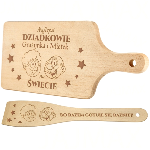 ORYGINALNY ZESTAW DESKA I ŁOPATKA z grawerem prezent dla dziadków