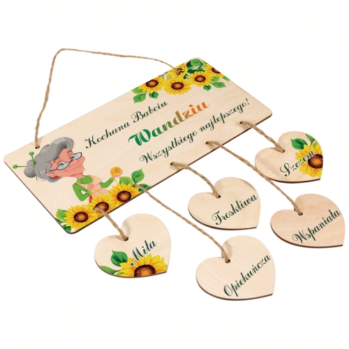 TABLICZKA Z SERCAMI pomysłowy prezent dla ukochanej Babci od wnuków