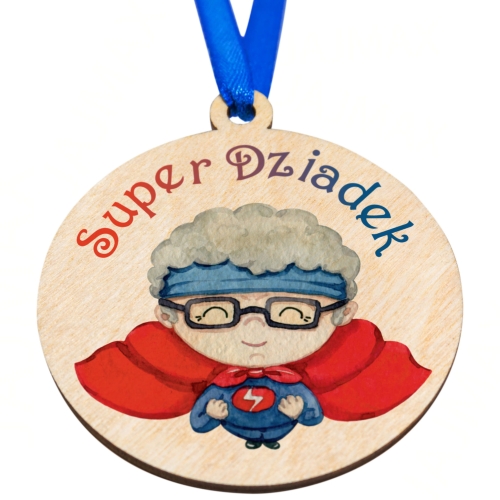 Medal  odznaka dla super dziadka upominek z okazji Dnia Dziadka