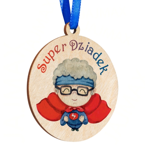 Medal  odznaka dla super dziadka upominek z okazji Dnia Dziadka