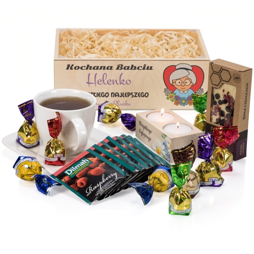 SUPER KOSZ PREZENTOWY zestaw dla Babci na Dzień Babci z imieniem