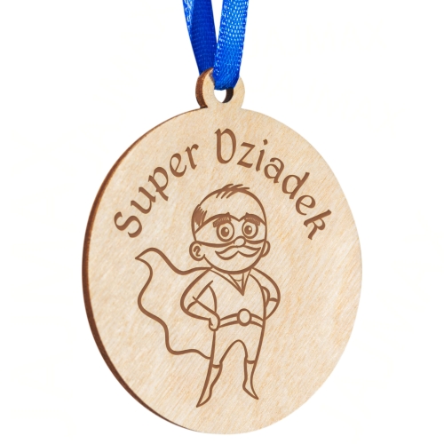DREWNIANY MEDAL dla Dziadków prezent na Dzień Babci i Dziadka