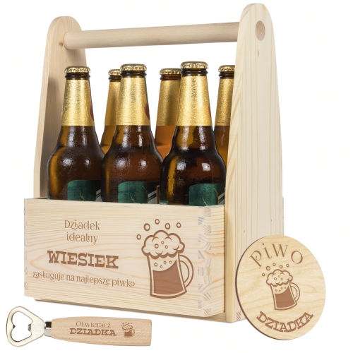 POMYSŁ NA PREZENT DLA DZIADKA zestaw nosidło otwieracz i podkładka