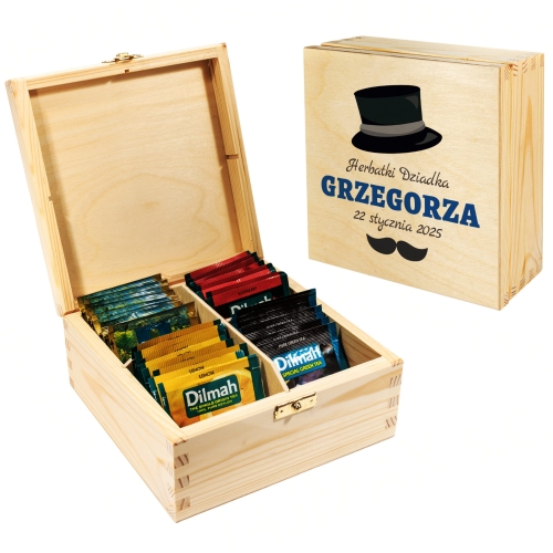 ZESTAW PREZENTOWY herbaciarka z herbatami prezent dla Dziadka 