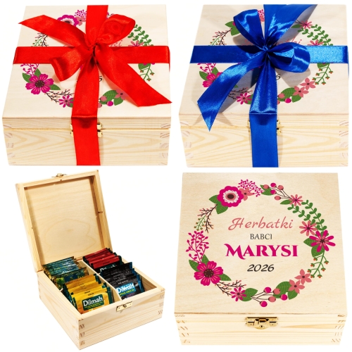 Herbaciarka i zestaw herbat UPOMINEK DLA BABCI I DZIADKA