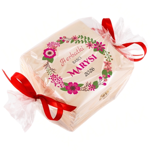 Herbaciarka i zestaw herbat UPOMINEK DLA BABCI I DZIADKA