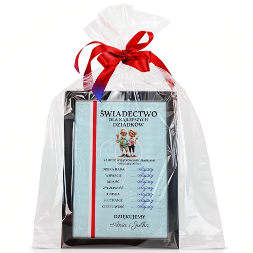 CZARNA RAMKA A4 świadectwo dla najlepszych dziadków prezent