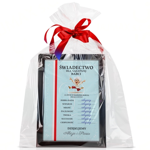 Świadectwo dla najlepsze Babci oceny celujące pomysł na prezent