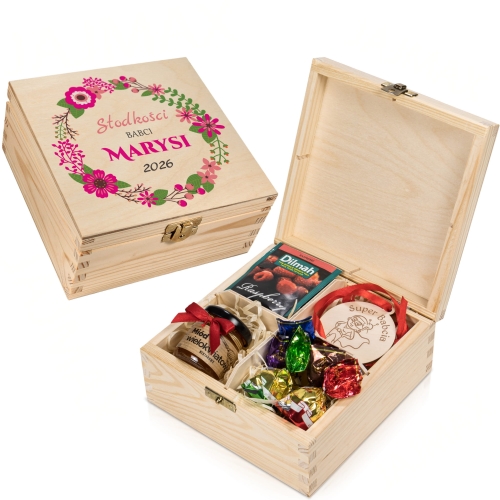 ZESTAW UPOMINKOWY DLA BABCI MEDAL super babcia i przysmaki premium