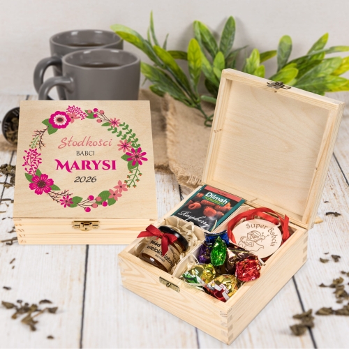 ZESTAW UPOMINKOWY DLA BABCI MEDAL super babcia i przysmaki premium