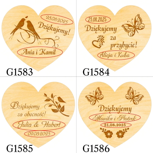 Magnes serce PODZIĘKOWANIE DLA GOŚCI ślub wesele grawer