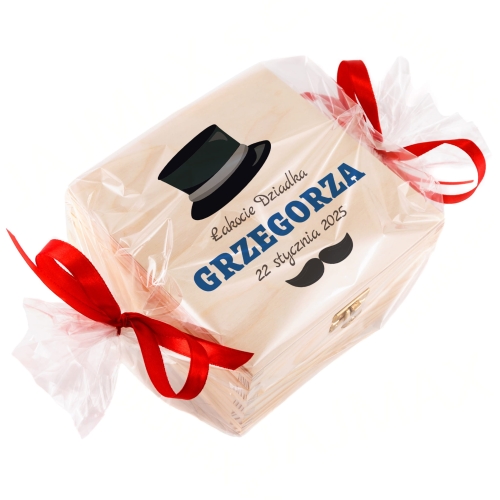 ŁAKOCIE DLA DZIADKA NA DZIEŃ DZIADKA zestaw prezentowy z imieniem