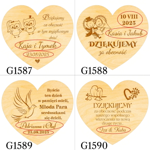 Magnes serce PODZIĘKOWANIE DLA GOŚCI ślub wesele grawer