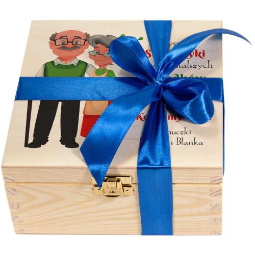 PUDEŁKO PYSZNOŚCI i medale dla super Babci i Dziadka z dedykacją