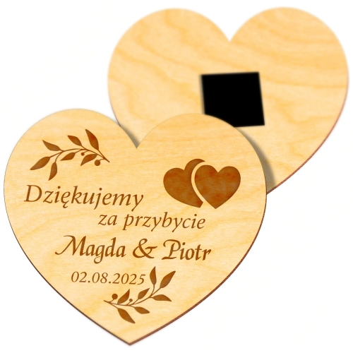 Magnes serce PODZIĘKOWANIE DLA GOŚCI ślub wesele grawer